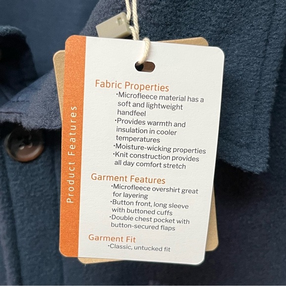 Ecothreads Navy Men's Sweater Fleece
Shirt Jacket- L - Picture 4 of 4